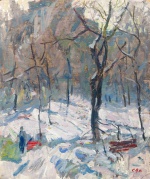  — «Аллея зимой», 1996 (на обороте пейзаж)