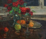  — «Натюрморт с розами и вином», 1970-е