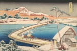  — «Вид на Лодочний міст в Сано, в провінції Кодзуке» із серії «Рідкісні види знаменитих японських мостів», ХІХ ст. 