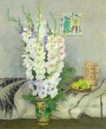 «Натюрморт с гладиолусами и косовской керамикой», 1974