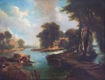  — «Річковий пейзаж з рибалками», 1860