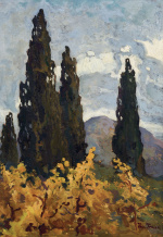  — «Пейзаж з кипарисами», 1920-і