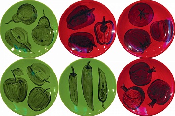 «Красное и зеленое», 2009, Серия тарелок (6 шт.)