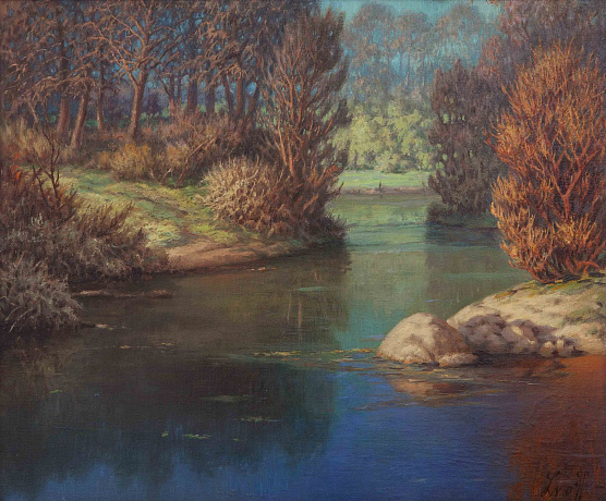 «Осенний пейзаж с рекой» ,1930-е