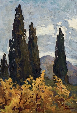 «Пейзаж з кипарисами», 1920-і