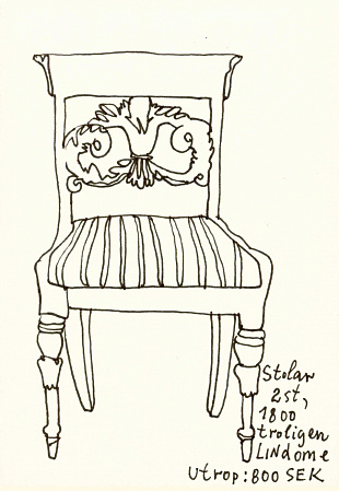 Кресло, две единицы, 1800, вероятно «Lindome», стартовая цена: 800 шведских крон, Из проекта «Самый коммерческий проект», 2009
