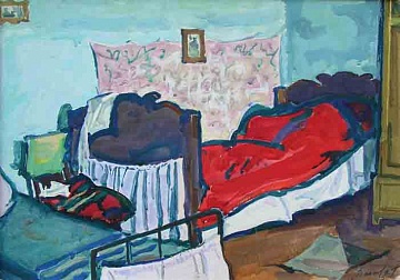 "Ліжко з червоною ковдрою", 1969