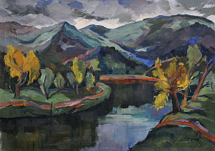«Гірський краєвид з водою», 1950-і