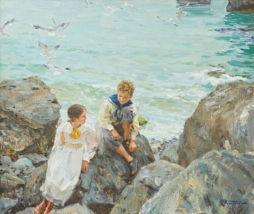 «Дівчинка і хлопчик на березі моря», 1990-ті