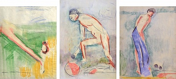 Сет з трьох робіт із серії: «Присвячення Матіссу», «Хлопчик з м’ячем», «Глечик», «Хлопчик в синьому», 1980-і